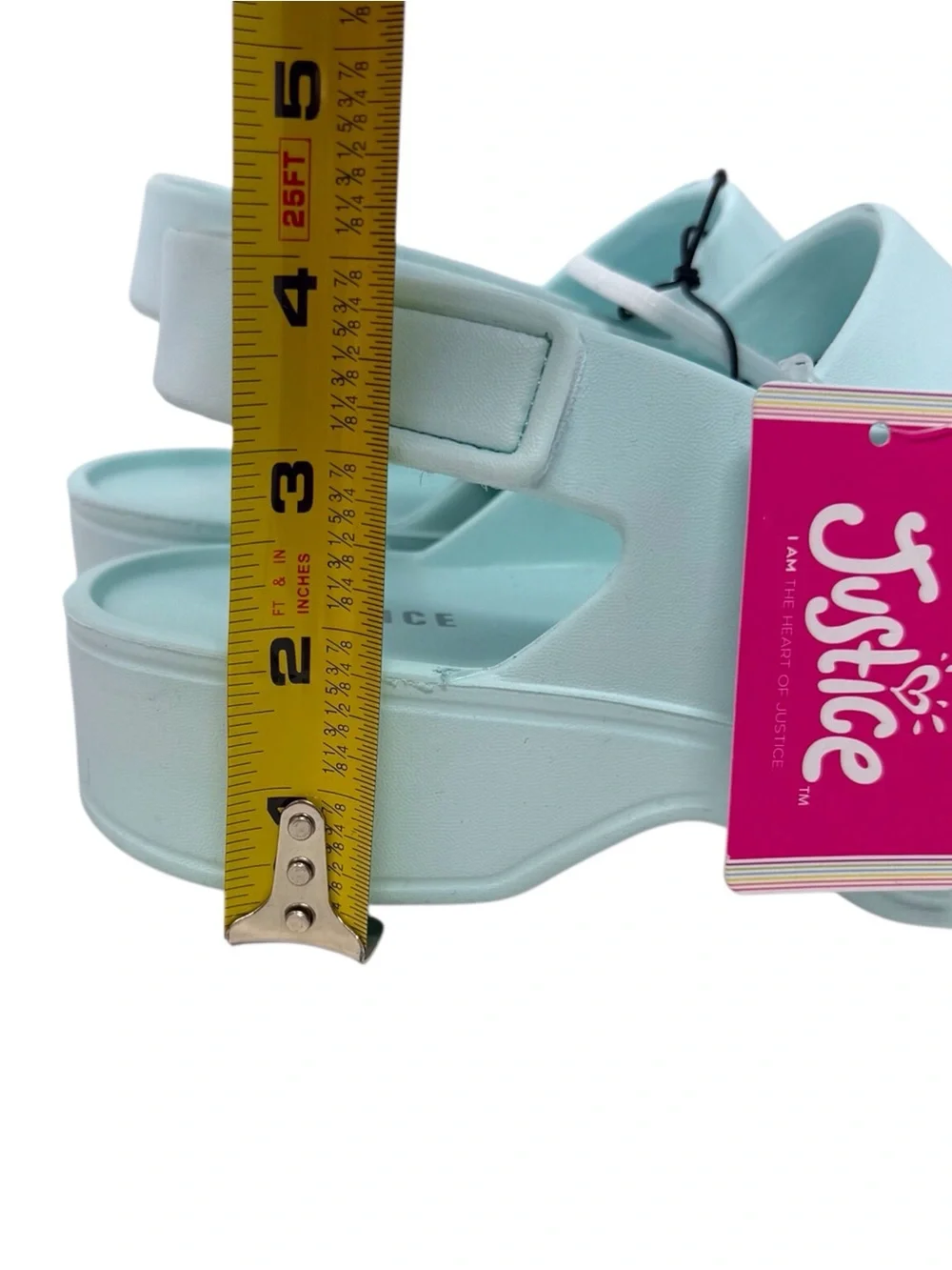 Justice Mint Green Star Clog Sandals girls size US 3 /EU 35 NWT